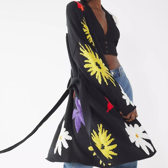 Urban Outfitters Sweaters - Retro Boho Longline Floral Chenille Sweater Cardigan / Coat - XS /Small - NWOT